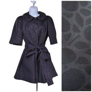 ANNA SUI Dolly Girl Twee Cottagecore Fairy  Purple Swing Japan Dress Coat 2 S